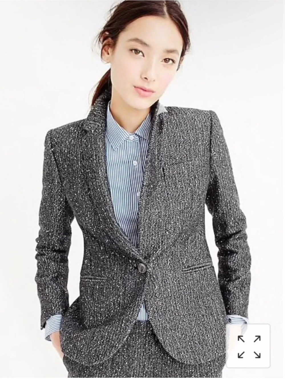 J. Crew Campbell Donegal Sparkle Charcoal Herringbone Career Blazer Size 6